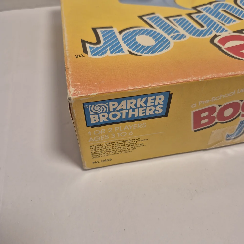 Vintage Boggle Junior Parker Brothers 1988 Complete Pre-School Learning Game‎